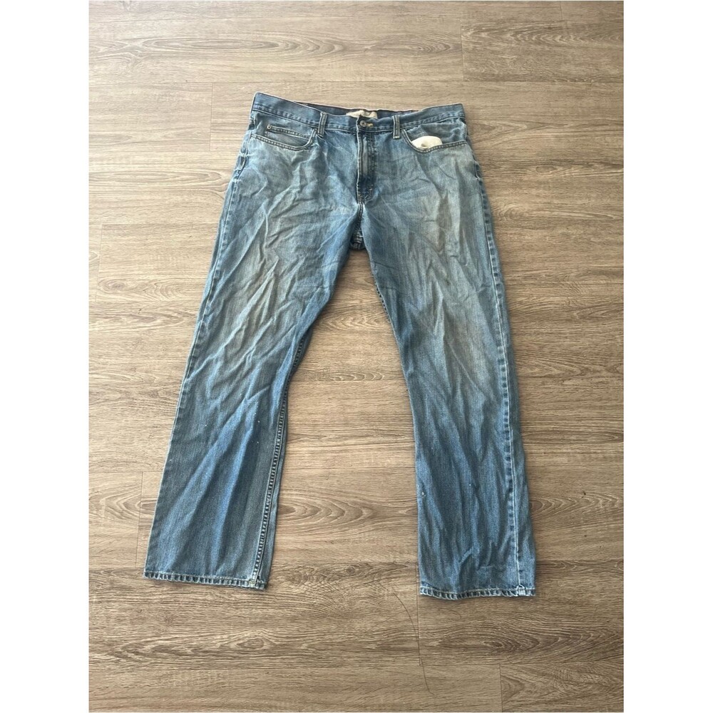 Wrangler Jeans Straight Leg Jeans Mens 40x32 Light Wash Relaxed Fit Denim Cowboy